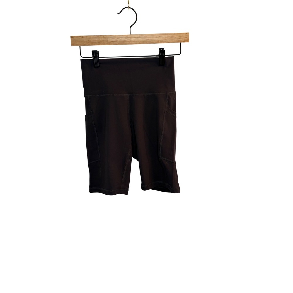 Yunoga‎ Womens High Waisted Biker Shorts with Pockets Black Yoga Gym S
